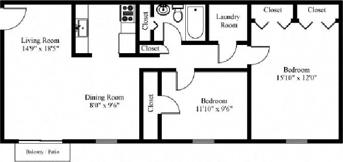 2 Bedroom 1 Bathroom Apartment in Elizabethtown Elizabethtown Apartments in Elizabethtown, Pa | Crimson King Estates | Property Management, Inc.